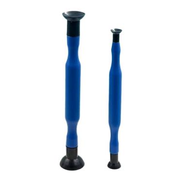 Imagem de Mqetly 2x Ferramenta de lapidação de válvula manual com cabeça de borracha de ponta dupla, economizando trabalho, bastões de lapidação de válvula para reparo, Azul