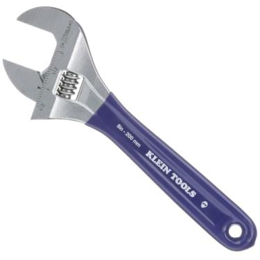 Imagem de Klein Tools Chave ajustável D509-8, chave de acionamento forjada com ponta extra larga com acabamento cromado de alto polimento, 20 cm