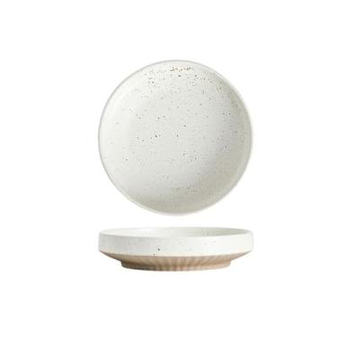 Imagem de Prato fundo de cerâmica retrô de cerâmica com personalidade criativa japonesa - 25,4 cm (gergelim brilhante)