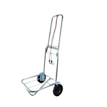 Imagem de Carrinho de Carga Dobrável, Capacidade 60kg, Cromado, para Praia com Suporte para Cooler