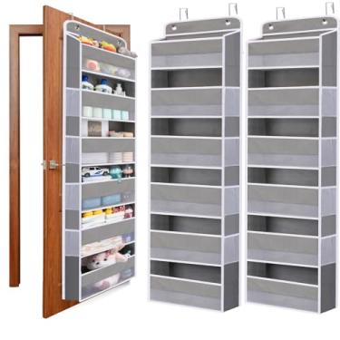Imagem de WishJazz Pacote Com 2 Organizadores De Porta, 6 Prateleiras Para Pendurar Fraldas, Capacidade 22,7 Kg - Armazenamento Atrás Do Armário, Berçário, Despensa, Quarto, Brinquedos
