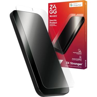 Imagem de Protetor de tela ZAGG Glass Elite Google Pixel 8a - Vidro temperado ultradurável, 3 vezes mais forte, sem manchas, fácil instalação, ecológico