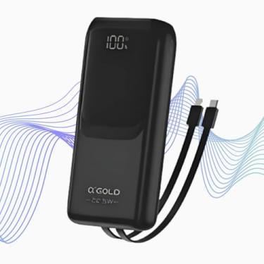 Imagem de Power Bank Bateria Externa 20000mah: Carga Rápida Turbo 22.5w 3 Saídas, Display Digital Prático E Ideal Para Viagens (preto)