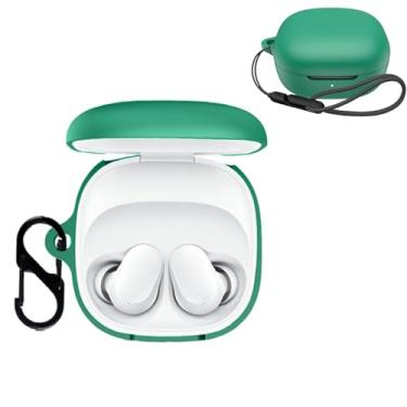 Imagem de Capa para Xiaomi Redmi Buds 6 Play, capa protetora para fone de ouvido NOUKAJU (com mosquetão + cordão) à prova de quedas, arranhões, à prova de choque, capa para Redmi Buds 6 Play (verde)