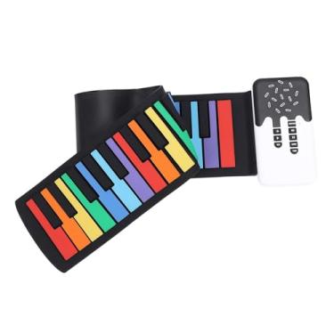 Imagem de Piano Portátil de 49 Teclas Silicone Dobrável Enrolado à Mão Colorful Teclado de Piano Com Alto Falante Embutido Teclado de Piano de Enrolar Silicone Teclado de Piano Portátil