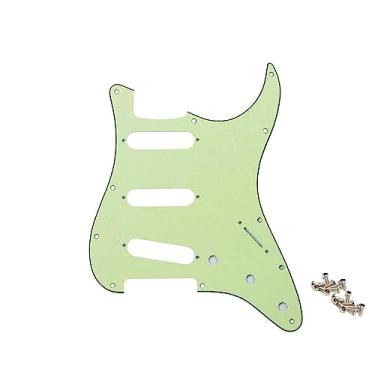Imagem de SHENGSUI Pickguard Strat de 11 furos para 3 captadores de bobina única, placa de arranhão para Fender USA/Mexican Made American Standard Stratocaster verde menta