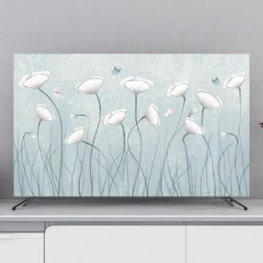 Imagem de Capas de TV Universal 81.3-203.2 cm Capa de Proteção de TV Display Protetor de Tela à Prova de Poeira para LCD, LED, TVs de Plasma Interior Sala de Estar Arte Pinturas Decorativas Azul-1||70 polegadas