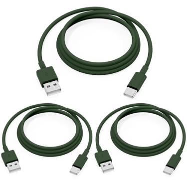 Imagem de Hcoob Cabo Carplay de carro para iPhone 15 (3 pés + 3 pés + 3 pés), USB A para USB C para Carplay, cabo de carregador de carro para iPhone 15/Pro Max/Pro/Plus, iPad Air 5th 4th Mini 6th Verde escuro
