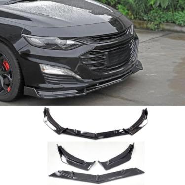 Imagem de Lábio do para-choque dianteiro do carro compatível com Malibu XL 16-22 divisor dianteiro difusor spoiler corpo kit acessórios para carro (preto brilhante)