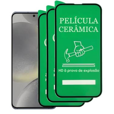 Imagem de Kit 3 Película Protetora em Cerâmica 9D Compatível Samsung Galaxy S24 Plus, Anti-Impressão Digital