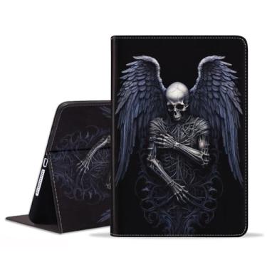 Imagem de FQTBCEARI Capa para Samsung Galaxy Tab S9 FE 5G 10,9 polegadas/Galaxy Tab S9 11 polegadas (2023), capa fina de couro PU com suporte para despertar/hibernar automaticamente, anjo da morte