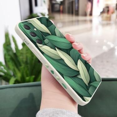Imagem de Capa de celular com estampa de folhas para Samsung Galaxy A55 A35 A25 A15 A56 A36 A26 A16 A06 A05 A05S A54 A34 A24 A14 A04 A04S A04E 4G 5G, branca, para A04E