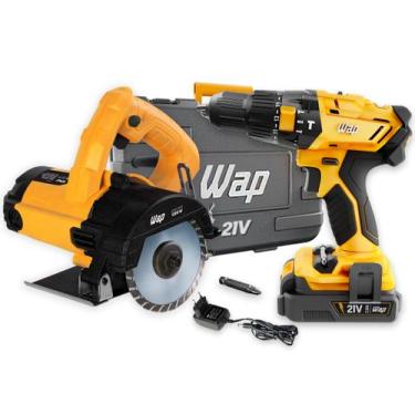 Imagem de Furadeira Parafusadeira de Impacto 21v K21 + Serra Mármore Wap 220v, 2