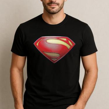 Imagem de Camiseta Masculina Super Man Lançamento Estampa Inedita - Delite, Pret