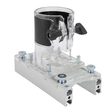 Imagem de Jiawu Base de roteador para marcenaria, suporte de fenda de fixador invisível 2 em 1, suporte de fenda de máquina de corte para 65 mm, ferramenta de roteador aparador de madeira