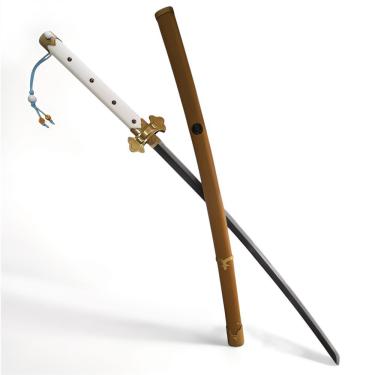Imagem de Espada Katana Dourada Zsj-7 De Aço Para Cosplay Decoração E Suporte Incluso