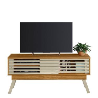 Imagem de Rack Bancada Frizz 1.5 Para Tv Até 65 Polegadas Com 2 Portas - Madetec Móveis Cumaru Opala