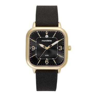 Imagem de Relogio Mondaine Feminino Medio Quadrado Couro Preto 99642Gpmvdj3