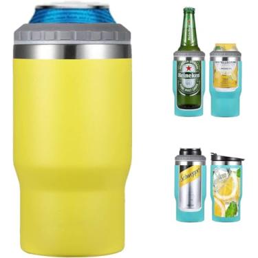 Imagem de Copo Térmico Porta Lata Garrafa Long Neck Copo Abridor (Laranja)