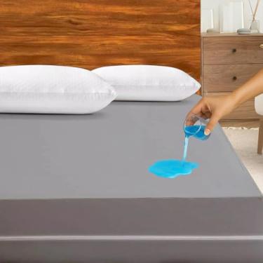 Imagem de Revestimento de colchão com zíper, protetor de colchão 100% poliéster à prova d'água, capa de colchão premium com zíper com proteção de seis lados, capa de colchão absorvente com bolso profundo de 38