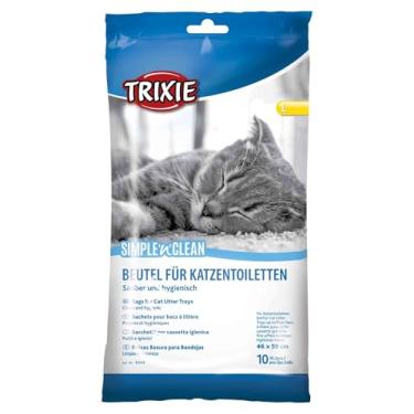Imagem de TRIXIE Sacos Simple'n'Clean para bandejas de areia para gatos - 10 peças - para limpeza rápida e fácil de bandejas de areia para gatos - Tamanho G - 46 x 59 cm - 4044