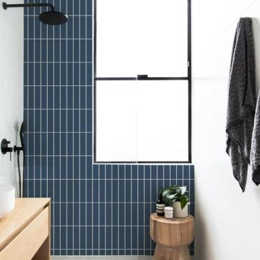 Imagem de Grudado Papel de Parede Lavável Azul Retângular - 4 Folhas