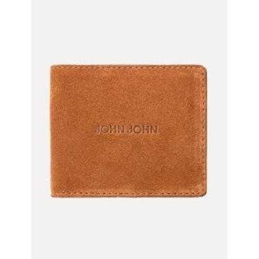Imagem de Carteira John John Masculina Couro JJ Suede Marrom Claro-Masculino