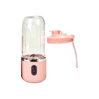 Imagem de SiaBiced Liquidificador Portátil, Liquidificador Elétrico, Liquidificador de Frutas, Recarregável, Mini Liquidificador de Mão para Ambientes Externos, Internos, rosa, Copo único