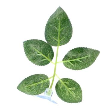 Imagem de Planta Artificial Decorativa em Plástico com Ventosa Folha de Roseira para Aquários e Terrários NFF-61