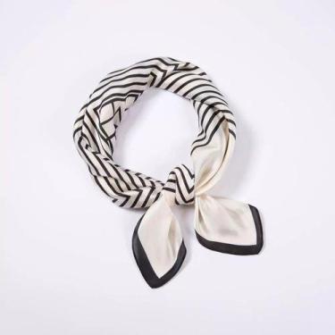 Imagem de S03-S0105-Lenço Bandana Luxo Cabelo Listrado Combinação Bolsa 4o0187 -
