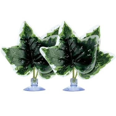 Imagem de Planta Artificial Decorativa em Plástico com Ventosa Folha de Batata para Aquários e Terrários NFF-64