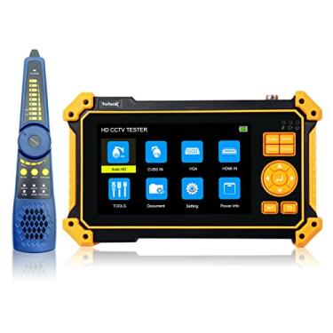 Imagem de Rsrteng Testador de câmera HD-3100C CCTV HD coaxial 4K 8MP TVI/CVI/AHD/CVBS com rastreador de cabo monitor de tela TFT-LCD de 5 polegadas 5 em 1 suporte RS485 áudio HD VGA DC12V controle PTZ