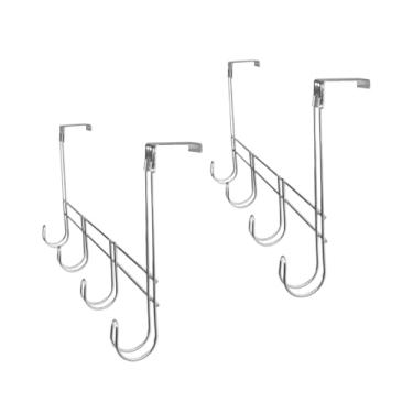 Imagem de Kit 2 Cabide de Porta 4 Ganchos Cabideiro Suporte para Pendurar Toalha Roupa Multiuso Águia de Aramados®