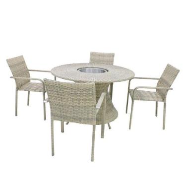 Imagem de Jogo de Mesa para Área Externa e Jantar com Mesa Balde Porta Bebidas e