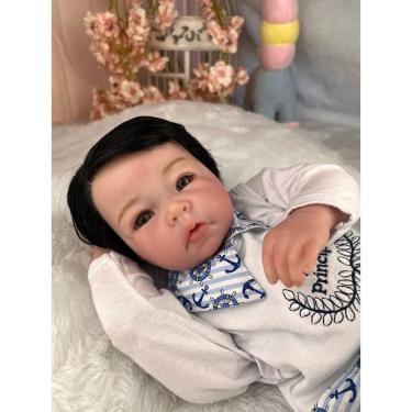 Imagem de Bebê Reborn Menino Realista Corpo de Pano Macio Com Enxoval