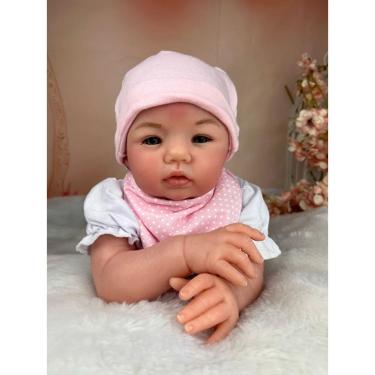 Imagem de Bebê Reborn Menina Realista Corpo de Silicone Macio Enxoval