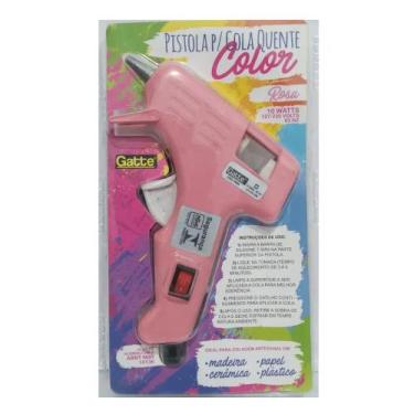 Imagem de Pistola para Cola Quente Color Rosa Pequena 7,5mm Gatte 10w Bivolt Bot