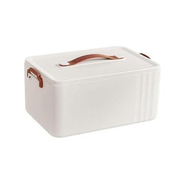 Imagem de Kokiya Caixa médica portátil, recipiente, grande capacidade, prática, elegante, com tampa, estojo de primeiros socorros, caixa de armazenamento de emergência, 1 Camada