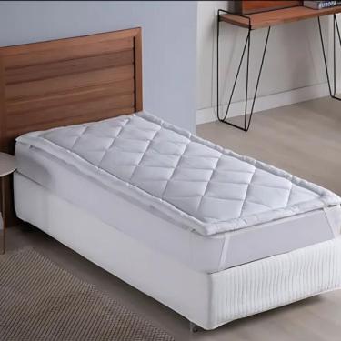 Imagem de Pillow Top Solteiro Protetor Colchão Extra Macio 1,90m x 0,90m Percal 