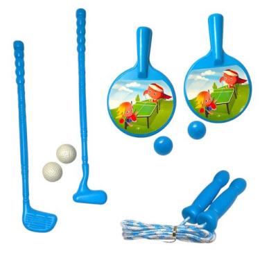 Imagem de Brinquedo Kit 3 Esportes Infantil Golf Ping Pong Pula Corda - Marca, A