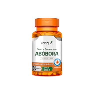 Imagem de Óleo de Semente de Abóbora, Com Vitaminas E & D3, Sem sabor, Para Homens, Katiguá, 60 Cápsulas de 500mg, Prata