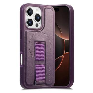 Imagem de Capa protetora magnética de couro para iPhone 16e, à prova de choque (para iPhone 16e/roxa)