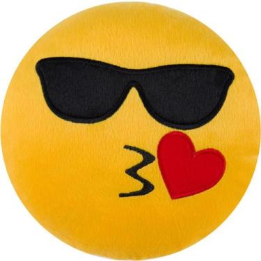 Imagem de Almofada Pelúcia Emoji Bordado Emoticon Whatsapp 45x45 CM - Vitor Bord