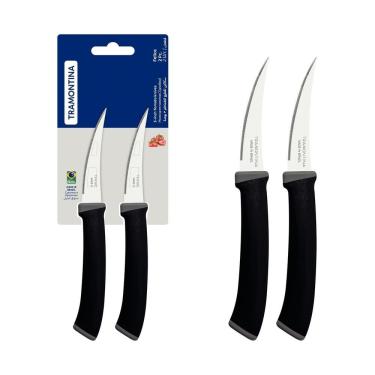 Imagem de Conjunto De Facas Para Tomate Tramontina Felice Lâminas Em Aço Inox Preto Com 2 Peças Tramontina
