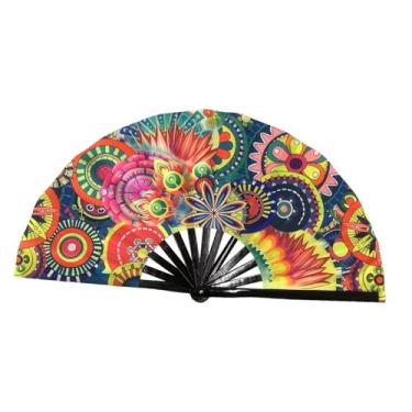 Imagem de Wzmzjy Ventilador Dobrável, Leque de Mão, para Clube, Homens E Mulheres, Casamento, Performance, Boate, Engrenagens, Tamanho real