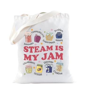 Imagem de TSOTMO Steam Teacher Gift Steam is My Jam Tote Bag for Science Teacher Scientist Appreciation Gift, Bolsa a vapor