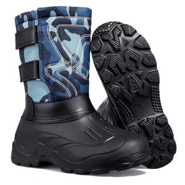 Imagem de Harssidanzar Bota masculina de inverno longa quente para caça de pato em EVA Toe impermeável RM028US, Azul, 41