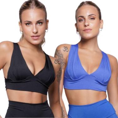 Imagem de KIT 2 Top Bojo Suplex Liso Serra e Mar Roupa Para Academia Treino Moda Fitnees-Feminino