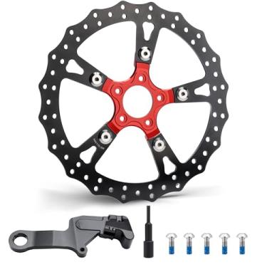 Imagem de MoKitDora Disco de freio traseiro de 33 cm para Harley 2018-2024 Low Rider FXST FXDR 114 Street Fat Bob Boy Classic Sport Glide Breakout FXBRS Deluxe FXBB Revestimento de zinco preto, vermelho