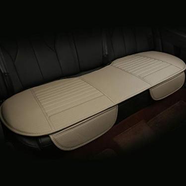 Imagem de Capas de assento traseiro de couro sintético universal EDEALYN Longas capas de assento automotivo capas de assento para assento de cadeira, capas de assento de assento para carro, capas de assento personalizadasEDEALYN bege QJ-JJ0081-R-Beige